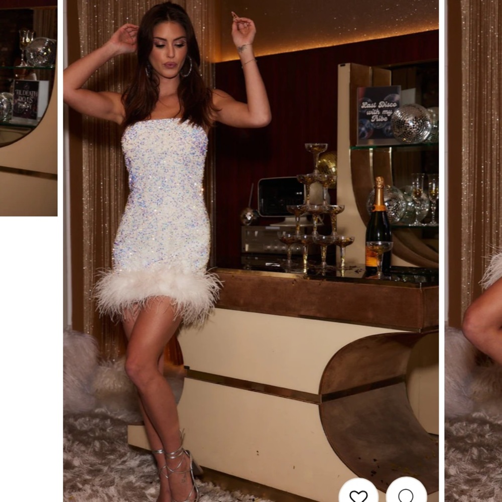 12th tribe Anastasia white sequin mini dress